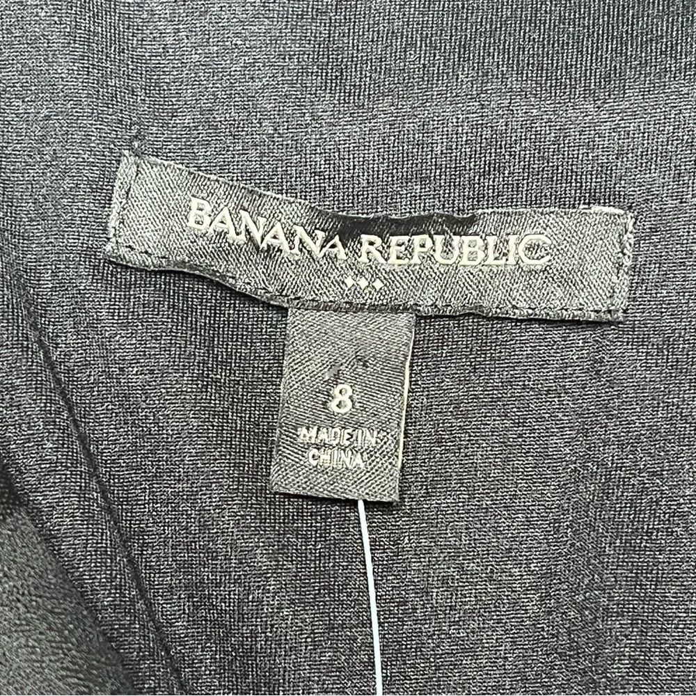 NWT Banana Republic Elegant Metallic Black Chiffon Dress • Size 8 - Picture 13 of 15